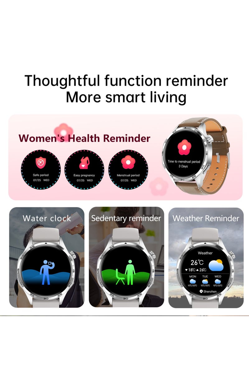 RollsTimi  Men's Smart Watch, 1.53-Inch High-Definition Touch Large Screen, GPS Positioning, Bluetooth Call, Health Monitoring, IP67 Waterproof Sports Watch, WATCH5PRO Steel Band Silver - Image 4