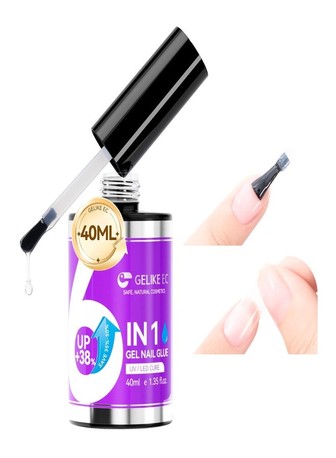 Gelike EC Professional Bulk Nail Glue: 40ml Salon Size Gel Nail Glue - 5X More Value for Press On Nails Acrylic & Nail Tips - Strong & Quick Dry UV Gel Adhesive for Nail Artists & Small Businesses - Image 1