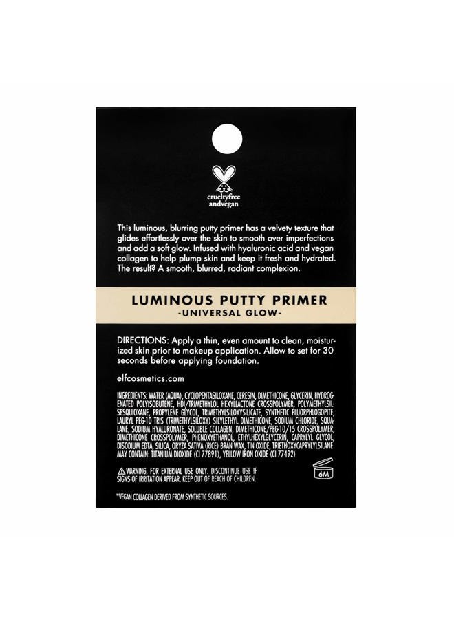 elf برايمر معجون مضيء، مثالي للبشرة، خفيف الوزن، ناعم، يدوم طويلاً، يرطب، يخلق قاعدة ناعمة، يضيء، يملأ، مدعوم بحمض الهيالورونيك وكولاجين نباتي، 0.74 أونصة - Image 2