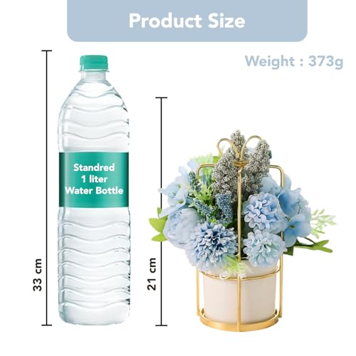 Ekhasa Nostrae Dahlia Flower Ceramic Vase with Artificial Flowers Plant | Small Daisy Flower Pots with Artificial Flowers for Home Decor Centre Table Living Room Office Wedding Birthday & Gift - Image 3