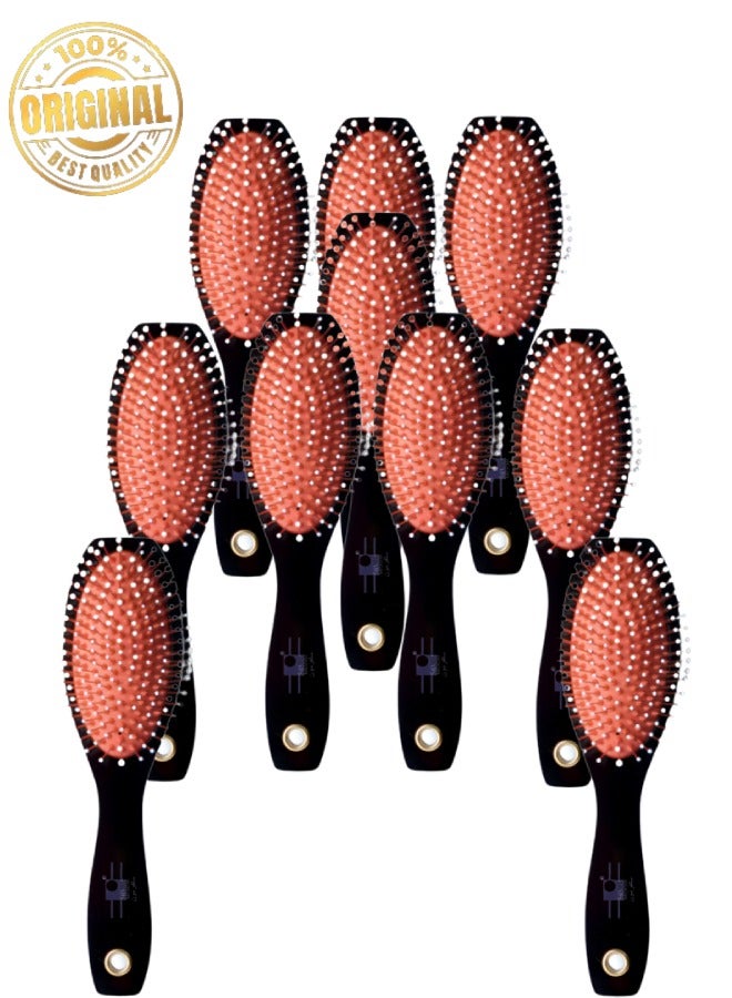 Silver Moon 10 pieces Hair Comb From Silver Moon With 2 Sides Brown/Black/Red - Image 1