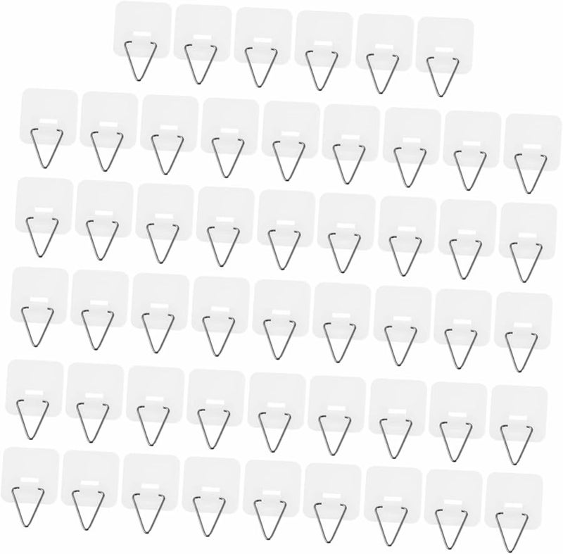 Cabilock 50 Pack Small Square Plate Hangers Wall Mounted Invisible Display Rack Organizer - Image 1