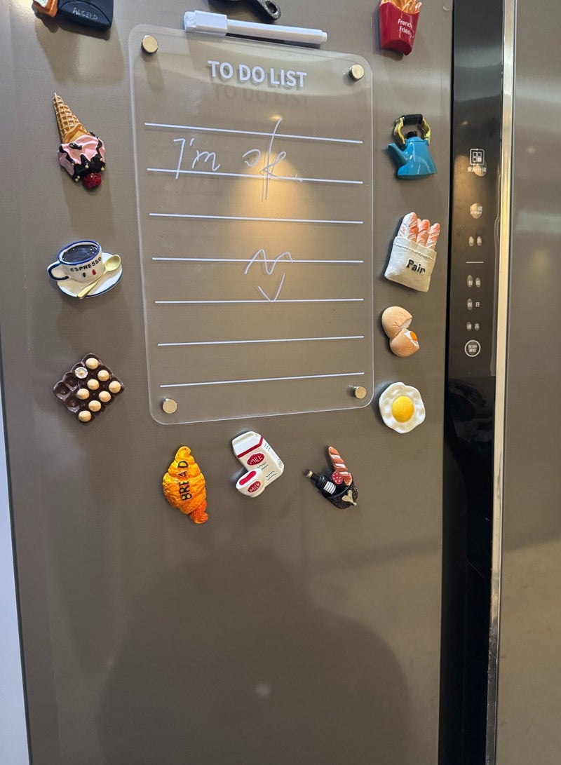 أولدجان المغناطيسي الاكريليك الجافة ممحاة المجلس ، شفافة مزدوجة ثلاجة المجلس ، عرض المجلس ، المجلس الخط العربي ، المغناطيسي شفط ثلاجة ملصقا ، رسالة المجلس + قلم مجانا - Image 2