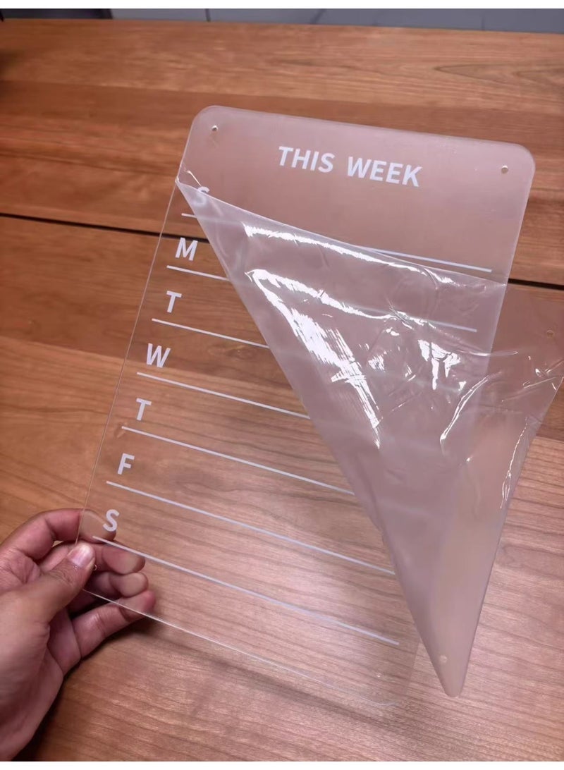 أولدجان المغناطيسي الاكريليك الجافة ممحاة المجلس ، شفافة مزدوجة ثلاجة المجلس ، عرض المجلس ، المجلس الخط العربي ، المغناطيسي شفط ثلاجة ملصقا ، رسالة المجلس + قلم مجانا - Image 3