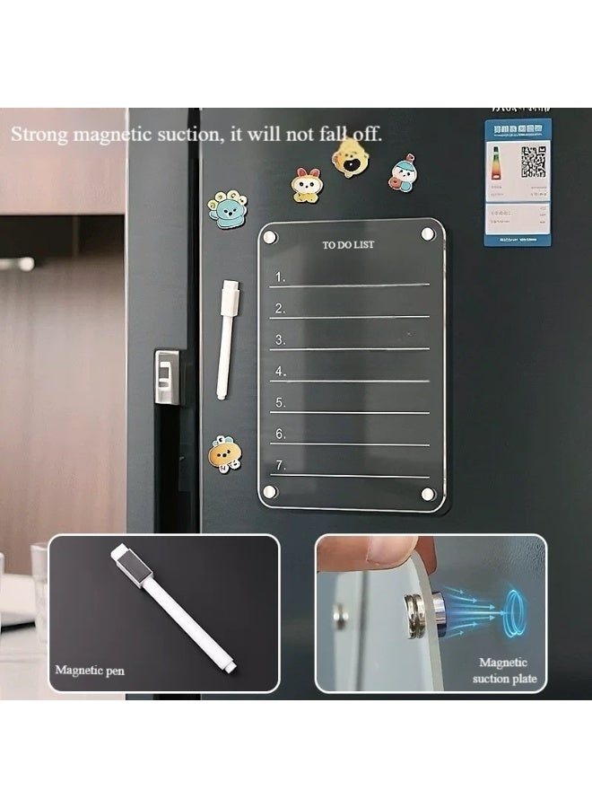 أولدجان المغناطيسي الاكريليك الجافة ممحاة المجلس ، شفافة مزدوجة ثلاجة المجلس ، عرض المجلس ، المجلس الخط العربي ، المغناطيسي شفط ثلاجة ملصقا ، رسالة المجلس + قلم مجانا - Image 5