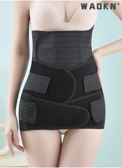 WAOKN 3 in 1 Postpartum Belly Support Recovery Wrap, Postpartum Belly Band Back Support Belly Wrap Belly Band Shapewear, Body Shaper Waist Shapewear, Post Surgery Pregnancy Belly Support（Black）  - Image 3