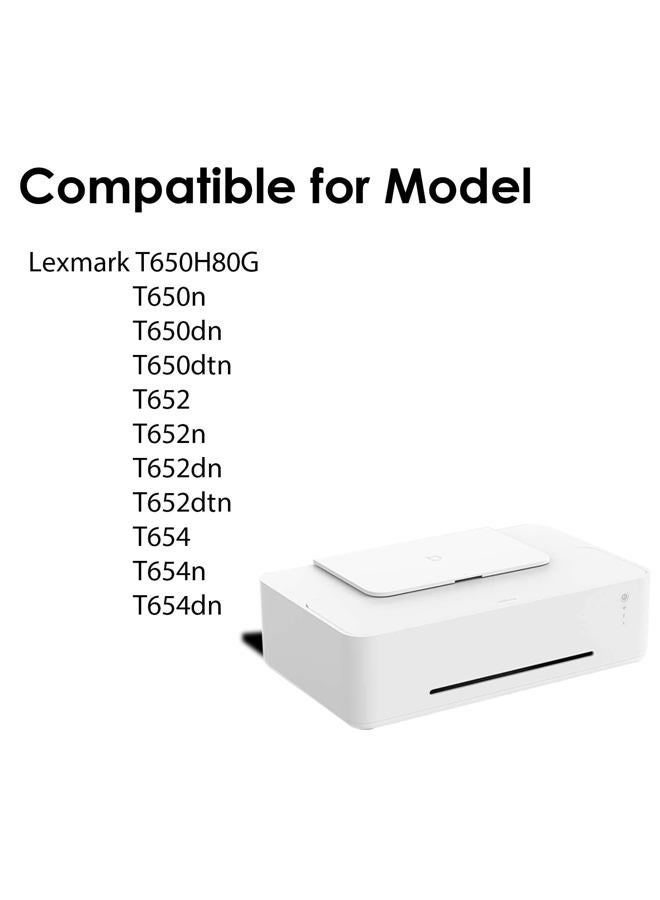ZHINGUAN Remanufactured T650H80G T650 High Yield Black Toner Cartridge Works for Lexmark T650H80G T650n T650dn T650dtn T652 T652n T652dn T652dtn T654 T654n T654dn Printer - Image 1