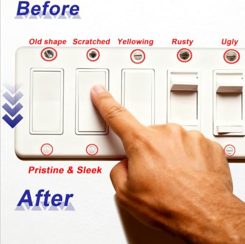 Asxtexz 120PCS Wall Plate Screws White, Outlet Cover Screws for Switch Plate, 6/32 Electrical Outlet Screws for Light Switch Plates,Electrical Panel, 4 Sizes (3/8",1/2",3/4",1") Screws Kit w/Free Screwdriver - Image 2