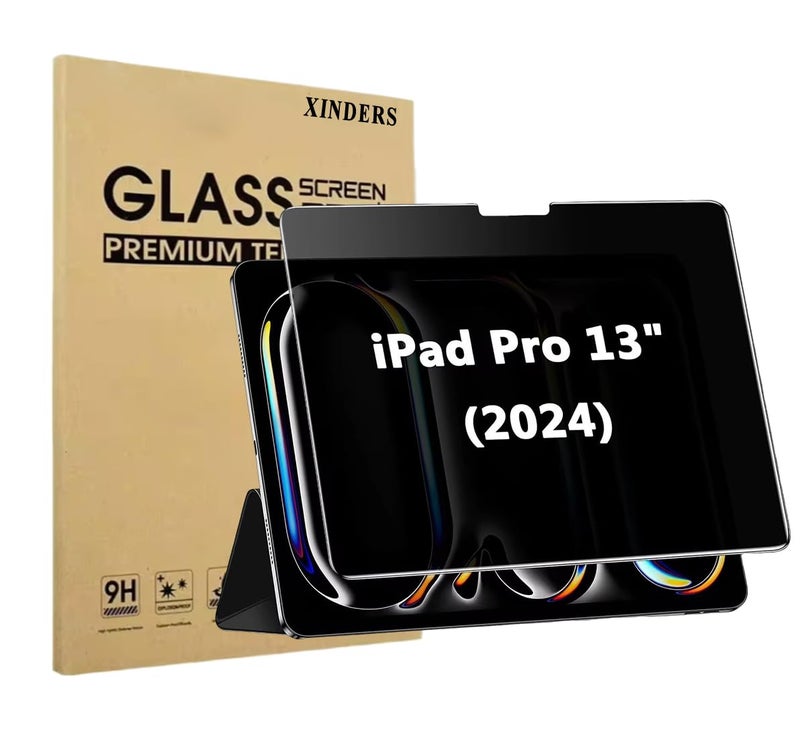 XINDERS Privacy Screen Protector for iPad Air 13 Inch M3 2025 & M2 2024 (7th/6th Generation) & iPad Pro 13 Inch M4 7th Gen, Anti-Spy, Anti-Scratch, Bubbles Free, Apple Pencil Compatible, 1 Pack - Image 1