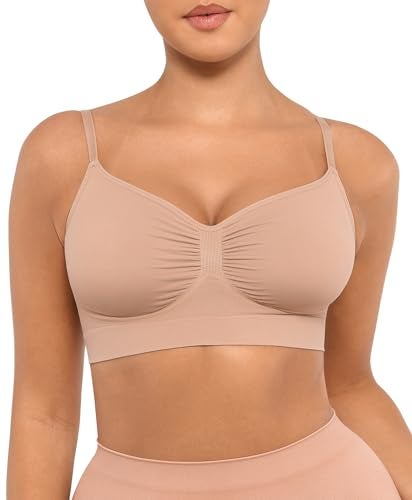FeelinGirl Bralettes for Women No Underwire Supportive Full Coverage Basic Comfort Bra Nude X-Large - Image 1