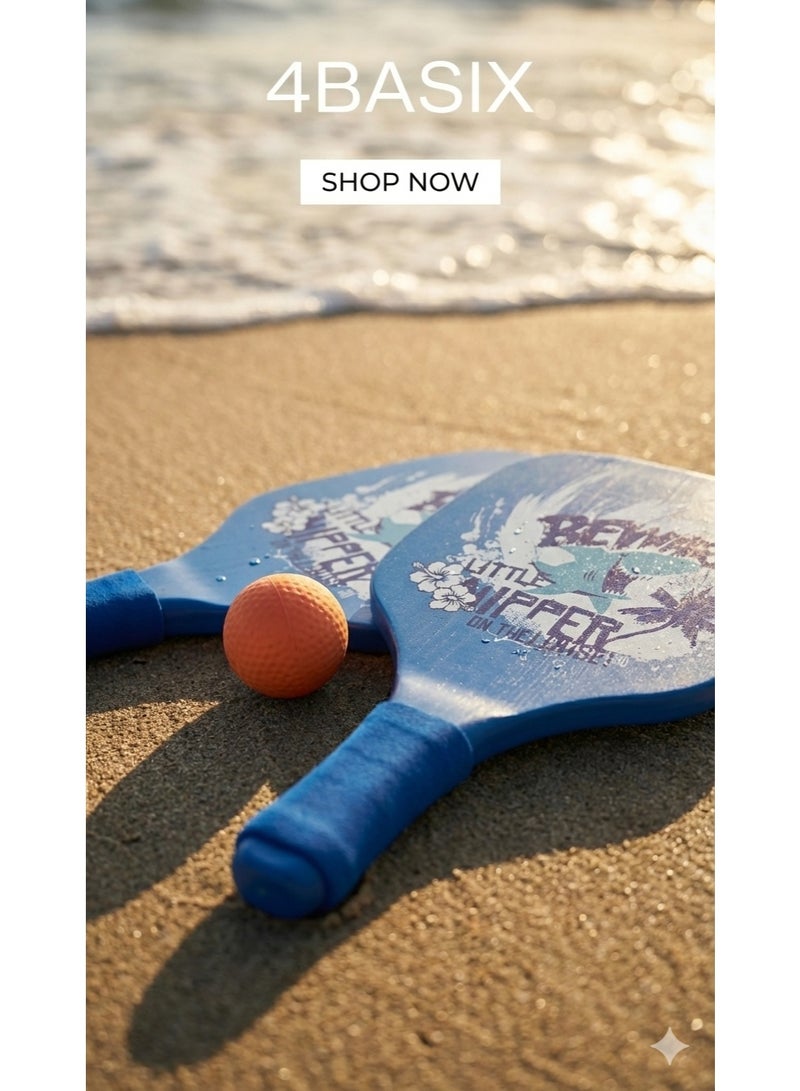 4basix Beach Paddleball Set Professional Paddle Ball Racket with Ball and Mesh Carry Bag Blue - Image 4