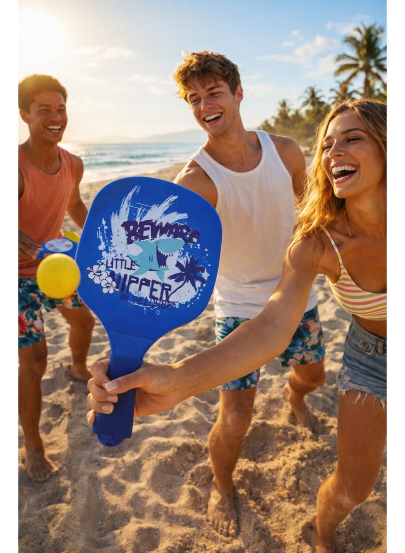 4basix Beach Paddleball Set Professional Paddle Ball Racket with Ball and Mesh Carry Bag Blue - Image 5