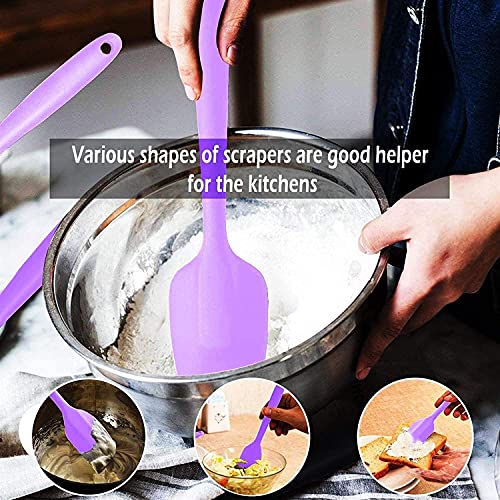 P-Plus International Silicone Spatula Set 3-Piece Heat-Resistant Baking Spoon & Spatulas, Silicone Turner Spatula, Non-Stick Spatulas Cooking, Baking and Mixing with Stainless Steel Core (Purple) - Image 5