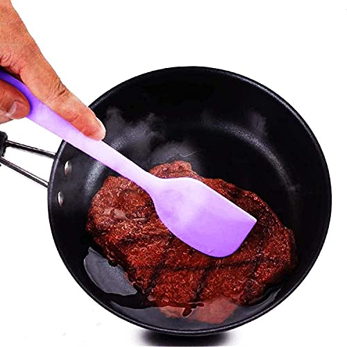 P-Plus International Silicone Spatula Set 3-Piece Heat-Resistant Baking Spoon & Spatulas, Silicone Turner Spatula, Non-Stick Spatulas Cooking, Baking and Mixing with Stainless Steel Core (Purple) - Image 4