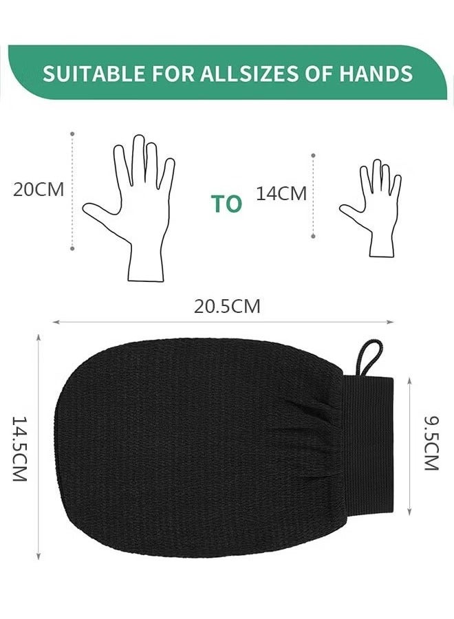 4 Pcs Exfoliating Gloves Exfoliating Body Scrubber Exfoliating Mitts for Body Exfoliating Gloves Dead Skin Exfoliator Scrubber for Women Bath Shower Spa (Black)  - Image 2