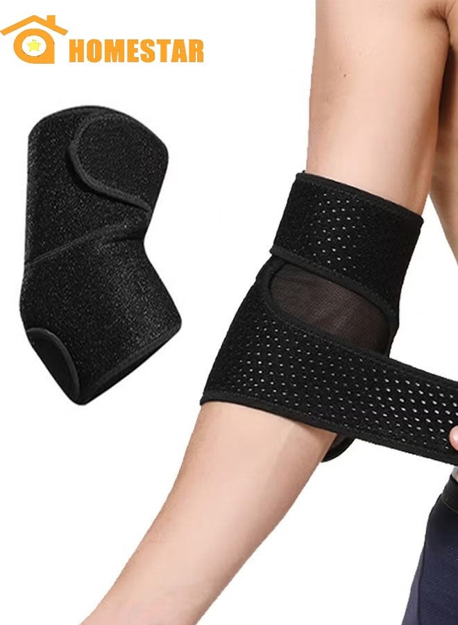 HOMESTAR Elbow Support for Gym, Pain Relief, Breathable Neoprene Elbow Brace for Sport, Tendonitis, Injury Recovery, Reversible Arm Wrap Fits Right Left Arm - Image 1