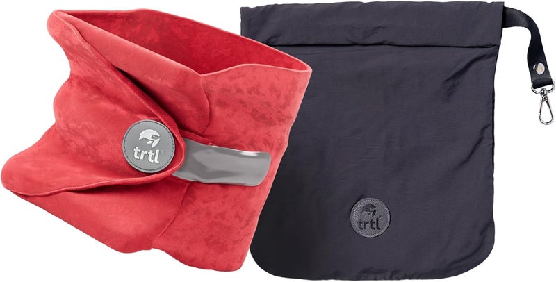 Travel and Airplane Pillow وسادة السفر والطيران - تجربة نوم حقيقية في الرحلات الطويلة - دعم للرقبة والكتف - وسادة رحلة ناعمة للغاية، خفيفة الوزن، سهلة الحمل، وقابلة للغسل في الغسالة - مرجاني