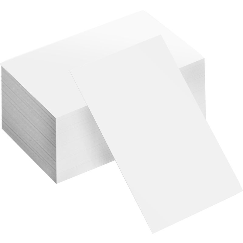 ELES VIDA 100 Index Cards Blank Business Cards - Paper Cards in 88 x 55 mm, Playing Cards, Flashcards, Memory, Business Cards Paper for Learning Memory - Memo Cards, Note Cards, Bookmarks in White - Image 1