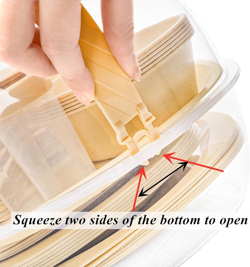 Tebery مجموعة أدوات تناول الطعام للتخييم من تيبيري 46 قطعة لـ 6 أشخاص، مجموعة صحون وأوعية بلاستيكية قابلة لإعادة الاستخدام، شوكة، ملعقة، مجموعة بهارات مع سلة، أدوات مائدة من الدرجة الغذائية للنزهات، مجموعة أدوات تناول الطعام للحفلات الخارجية والسفر والشواء - Image 5