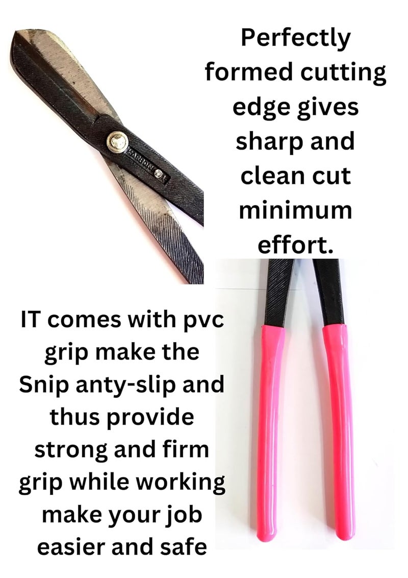 PERFECT TECH 14 Inch Tin Snip Cutter | Hand Tool Set | Cable & Metal Cutting Snips | Tempered Iron Cutting Pliers | Steel Treated Blade - Image 3