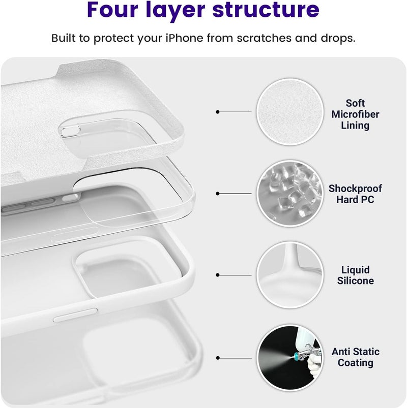 OTOFLY iPhone 14 Pro Max Case, White Designed for iPhone 14 Pro Max Case, Silicone Shockproof Slim Phone Case 6.7 inch - Image 3
