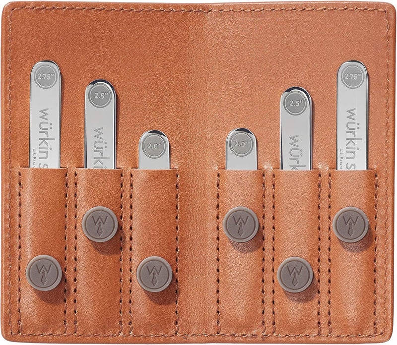 Würkin Stiffs Assorted Power Stays Magnet Collar Stay Travel Set Leather Wallet Case | Gift for Men | Seen on Shark Tank - Image 1