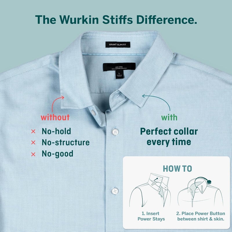 Würkin Stiffs Assorted Power Stays Magnet Collar Stay Travel Set Leather Wallet Case | Gift for Men | Seen on Shark Tank - Image 5