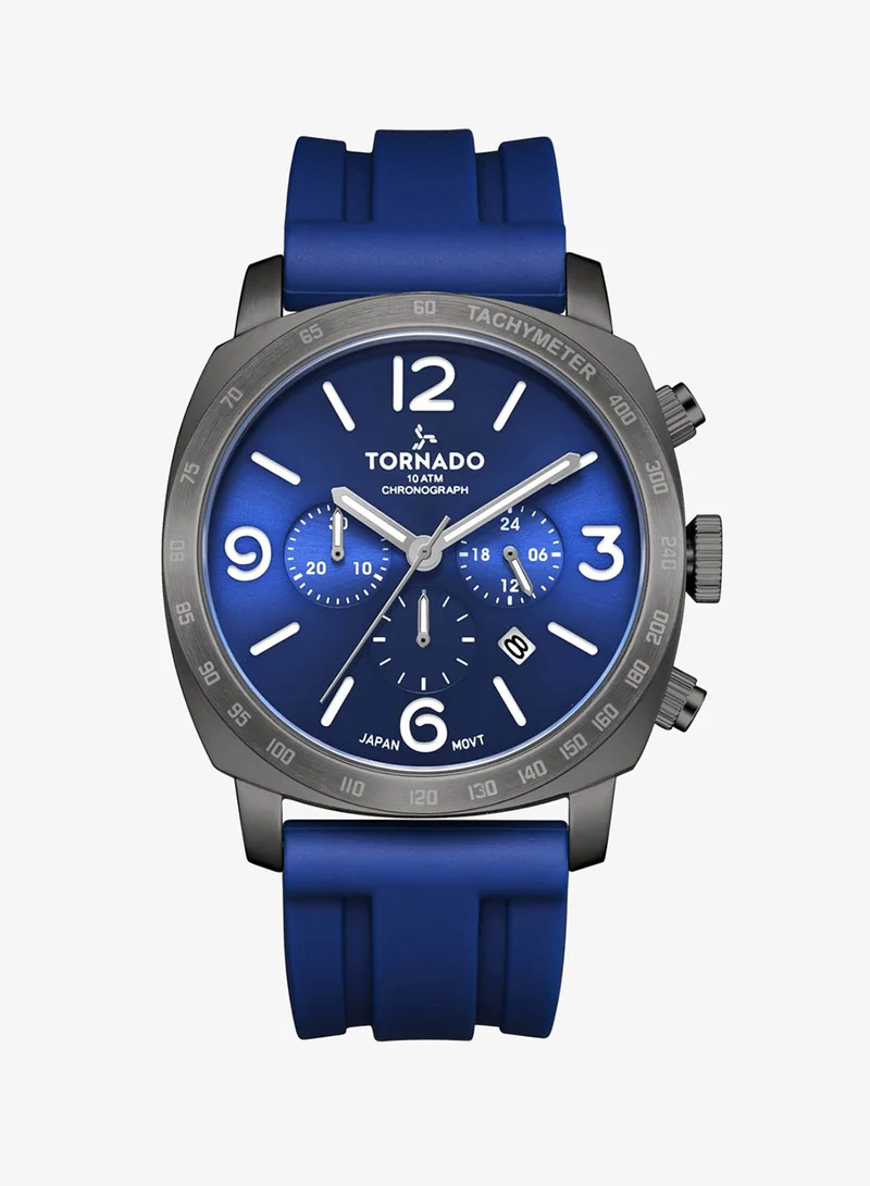 تورنيدو Men's High Quality Flexible And Durable Silicone Analog Watch T9102-XSNN - 43 mm
