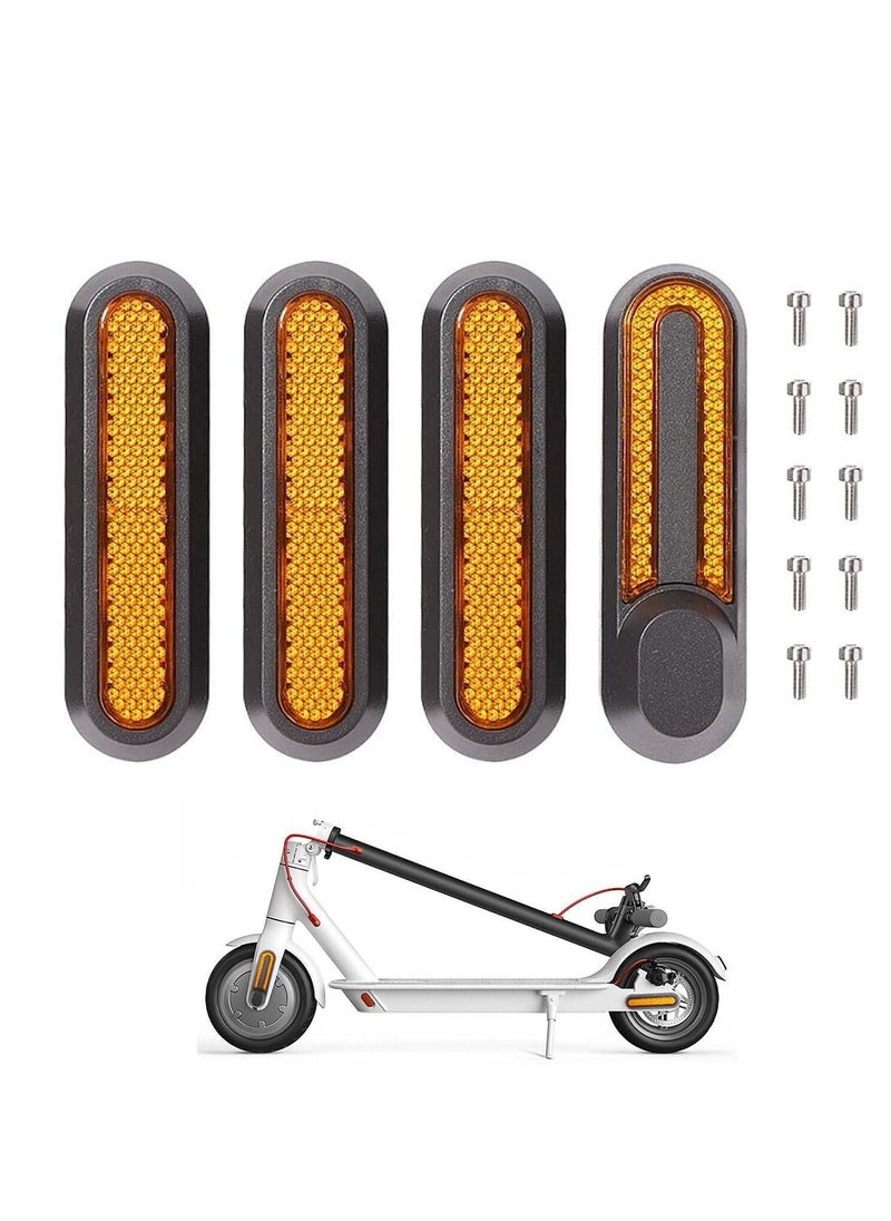 KASTWAVE Reflective Scooter Rear Side Wheel Cover Reflective Strip for Xiaomi 1S M365 Pro Pro2 Scooter, Scooter Wheel Hubs Cap with Screws Rear Wheel Protective Decorative Shell  - Image 1