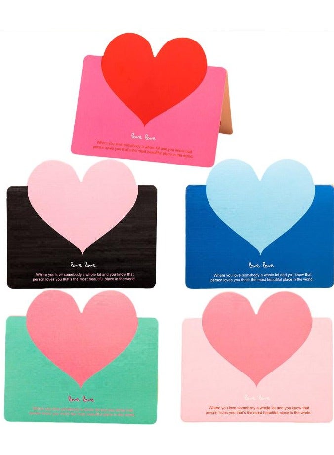 BenQuand 25Pcs Color Foldable Love Heart Greeting Cards,Color Romantic Heart Blank Cards Note Card, Wedding Card Flower Card. - Image 1