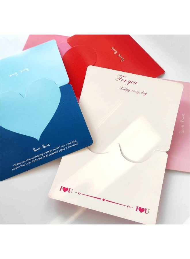 BenQuand 25Pcs Color Foldable Love Heart Greeting Cards,Color Romantic Heart Blank Cards Note Card, Wedding Card Flower Card. - Image 3