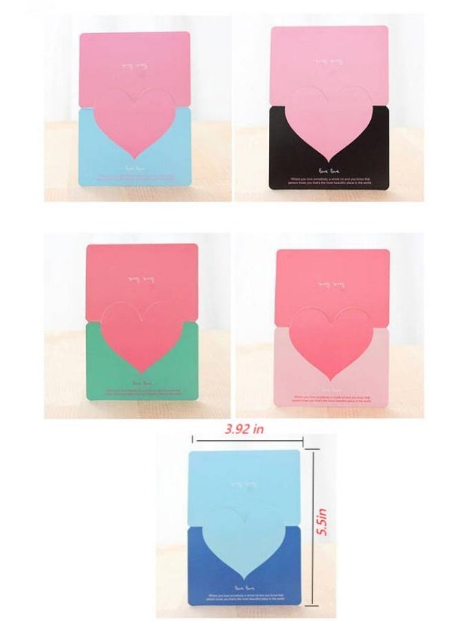 BenQuand 25Pcs Color Foldable Love Heart Greeting Cards,Color Romantic Heart Blank Cards Note Card, Wedding Card Flower Card. - Image 5