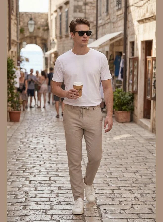 Buratti  Buratti Slim Fit Regular Waist Tapered Leg Trousers Men's Pants 6841483 for Men | Best Price UAE