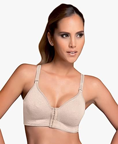 Annette Post Surgery Racerback Bra for Women – Front Closure, Seamless, Longline, Compression and Wireless Brassiere – Gym and Sports Bra for Women – Beige, 34C - Image 4