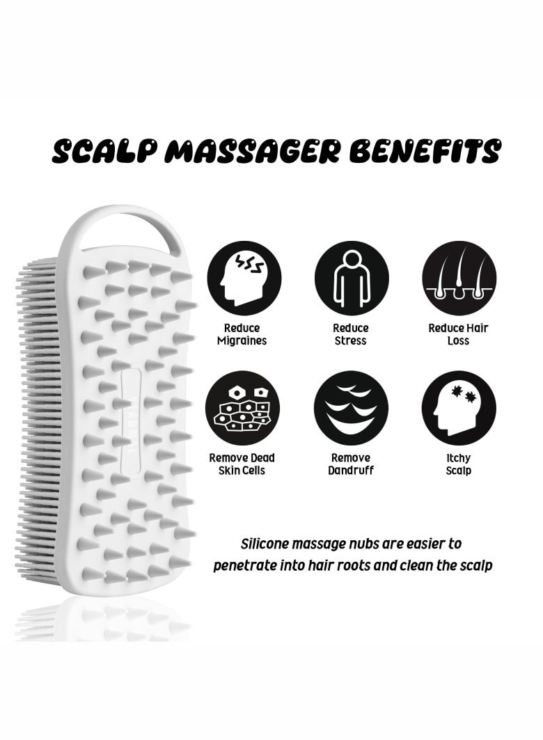YEADMAL Dual-use Silicone Body Scrubber with Scalp Massage Shampoo Brush Exfoliating Bath Body Brush Gentle Shower Scrubber for Men or Women Skin Cleansing, Grey - Image 5