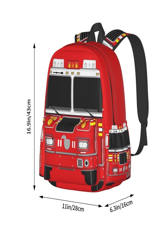 Droerfes Tie Dye Backpack School Bag Lightweight Bookbag Laptop Travel Daypack For Kids Girls Boys Teens, Fire Truck, One Size, Cartoon - Image 3