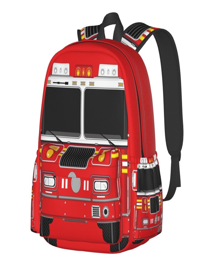 Droerfes Tie Dye Backpack School Bag Lightweight Bookbag Laptop Travel Daypack For Kids Girls Boys Teens, Fire Truck, One Size, Cartoon - Image 2