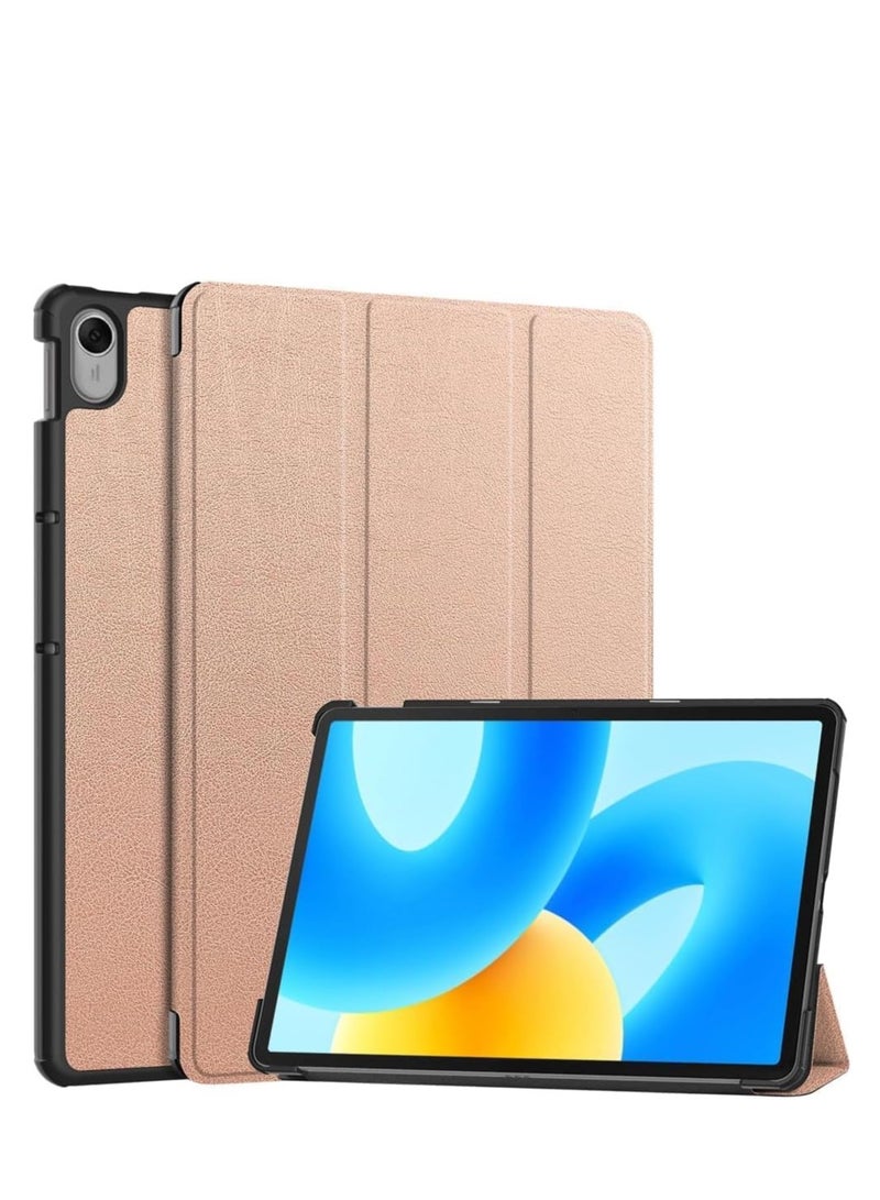 Shockproof Tablet Case Compatible with Huawei MatePad 11.5 inch 2024  BTK-W00 BTK-W09, Slim Trifold PU Shockproof Case with Pencil Holder (Pink) - Image 1