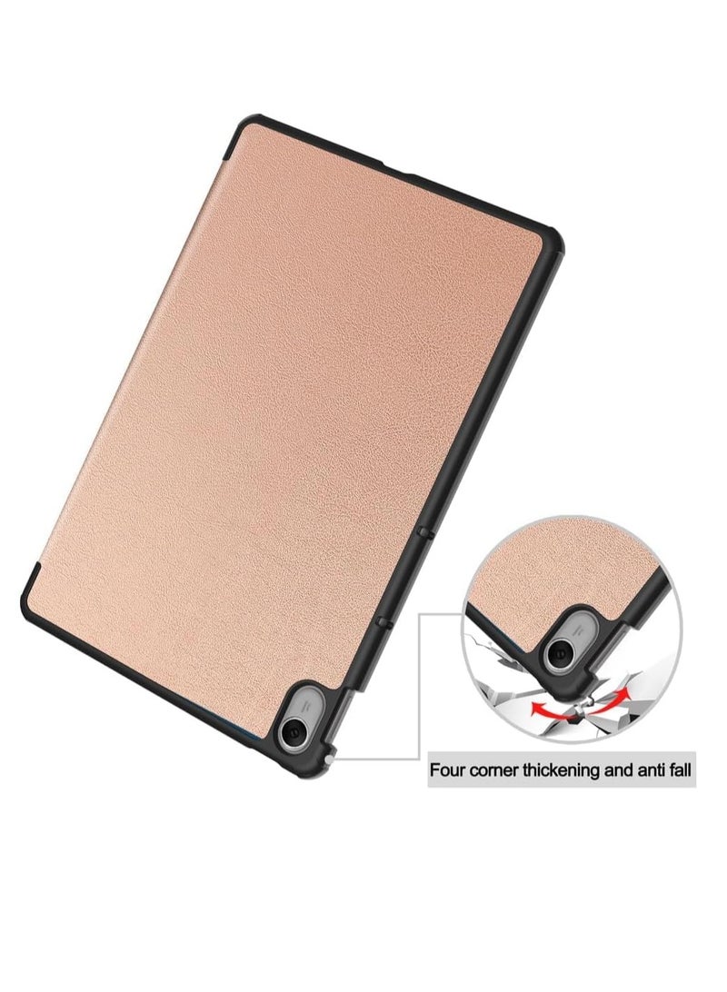 Shockproof Tablet Case Compatible with Huawei MatePad 11.5 inch 2024  BTK-W00 BTK-W09, Slim Trifold PU Shockproof Case with Pencil Holder (Pink) - Image 3