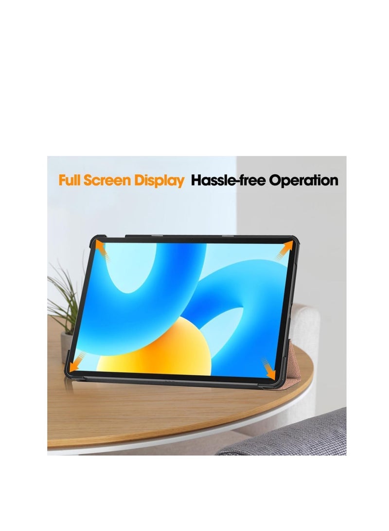 Shockproof Tablet Case Compatible with Huawei MatePad 11.5 inch 2024  BTK-W00 BTK-W09, Slim Trifold PU Shockproof Case with Pencil Holder (Pink) - Image 5