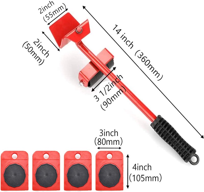 DHVAJ Furniture Movers Sliders Appliance Roller Heavy Duty Furniture Moving Pads Protects Floors Easy Moving Multicolour Plastic Square - Image 3
