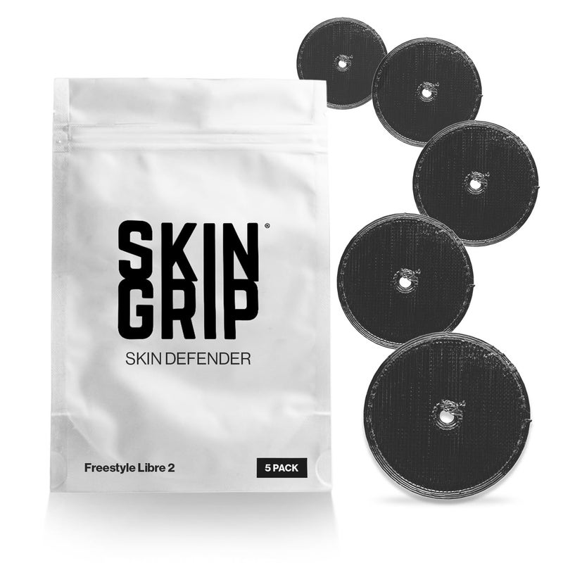 SKIN GRIP Skin Defender Reusable Barrier for Freestyle Libre 2 Lingo CGM Device PreCut NonAdhesive Underlay for Continuous Glucose Monitor Sensors Helps Prevent Allergic Reactions 5 Pack