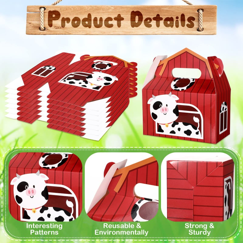 Nezyo 24 Pack Cow Party Favors Gifts Boxes for Candy Treats Goodies Animal Print Boxes for Farm Birthday Party Decorations Baby Shower Wedding Supplies - Image 3