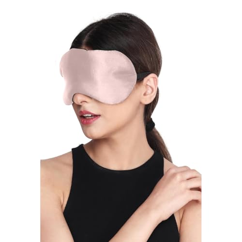 MAKSTILE Silk Sleeping Eye Mask For Meditation/Sleep Mask/Travel/Relaxing With Adjustable Straps&Complete Blindfold Blackout(Baby Pink Color Sleep Mask For Women/Men/Girls) - Image 5