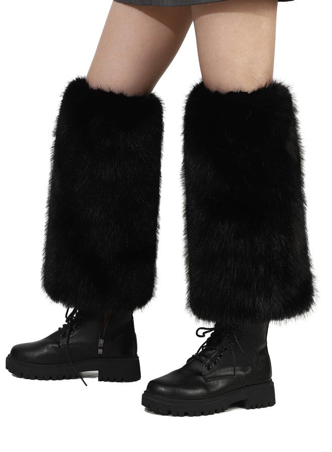 لا كاري جوارب ساق طويلة من الفرو الصناعي الناعم للنساء من LA CARRIE (أسود) - Image 2