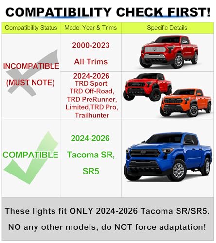 NEOXIST Direct-Snap LED Grill Lights for 2024 2025 2026 Toyota Tacoma Raptor Lights Front Grille Light Bar 4th Gen Tacoma Accessories (White, SR SR5 Only) - Image 2