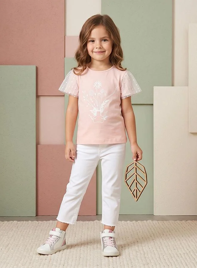 Babies & More Babies & More Toddler Girls Pink Short Sleeve T-Shirt