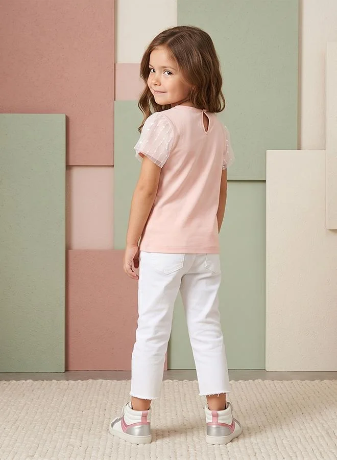 Babies & More Babies & More Toddler Girls Pink Short Sleeve T-Shirt