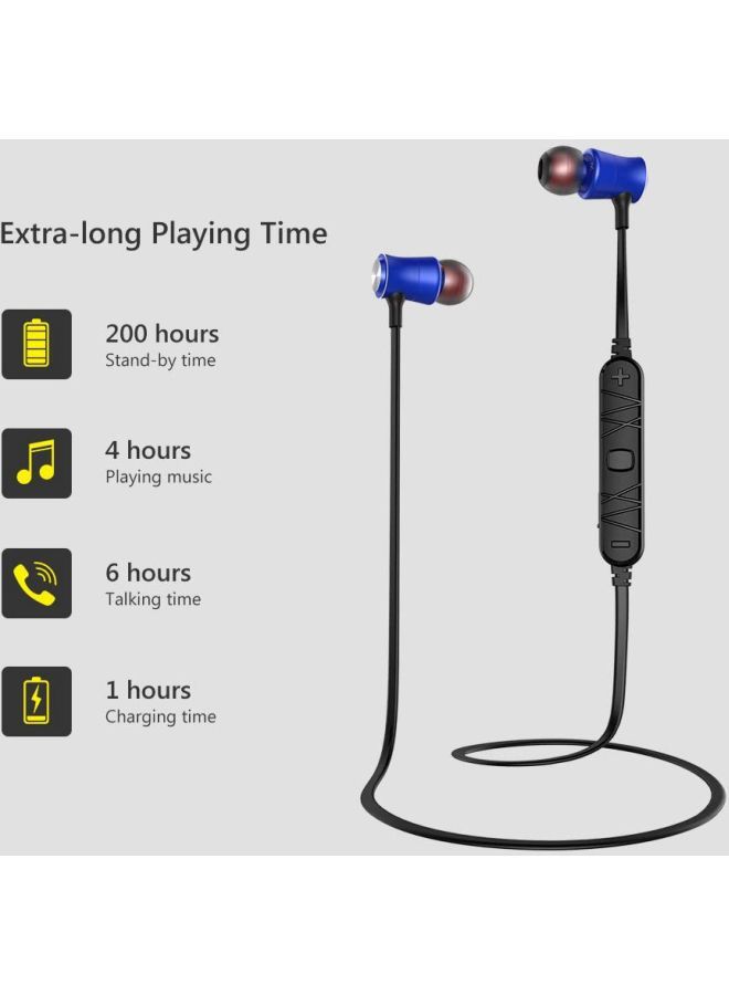 NIBEMINENT Bluetooth Sport Earbuds With Mic Noise Cancelling Blue - Image 4