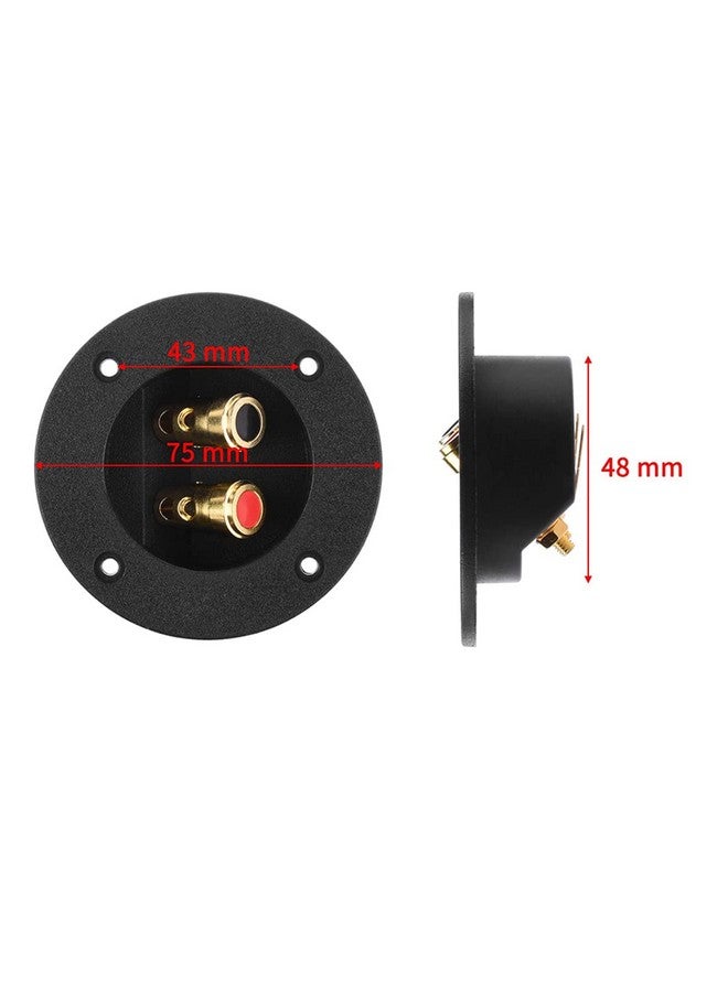 BLUECELL 1 Pair 3-Inch Double Binding Round Gold Plate Push Spring Loaded Jacks Speaker Box Terminal Cup - Image 2